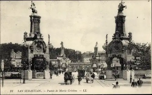 Ak Donostia San Sebastian Baskenland, Puente de Maria Cristina