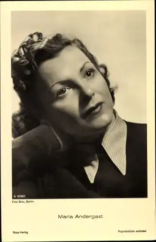 Ak Schauspielerin Maria Andergast, Ross Verlag A 3139 1