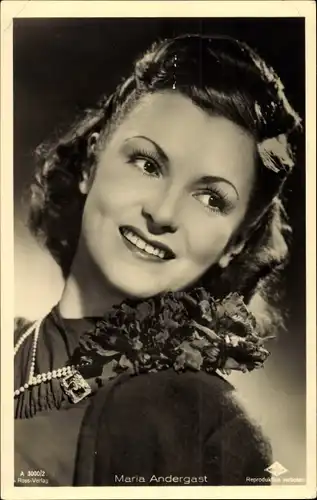 Ak Schauspielerin Maria Andergast, Portrait, Ross Verlag A 3000 2