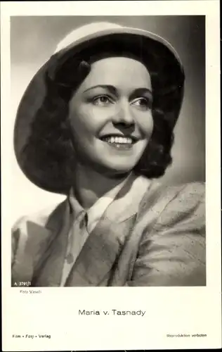 Ak Schauspielerin Maria von Tasnady, Portrait