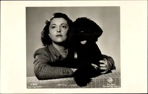 Ak Schauspielerin Jenny Jugo, Portrait mit Schnauzer