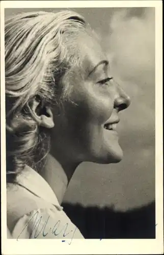Ak Schauspielerin Mary Klar, Portrait, Profilansicht, Autogramm