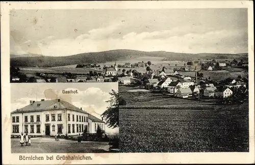 Ak Börnichen im Erzgebirgskreis, Gasthof, Blick auf Ortschaft und Umgebung