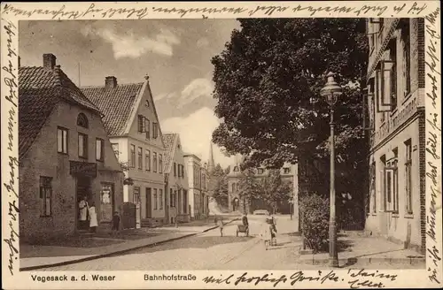 Ak Vegesack Hansestadt Bremen, Bahnhofstraße, Pension