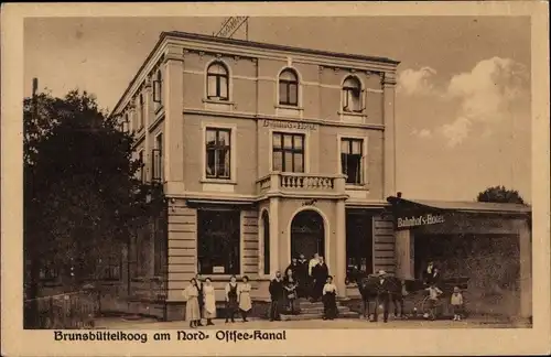 Ak Brunsbüttelkoog Brunsbüttel in Dithmarschen, Bahnhofs Hotel