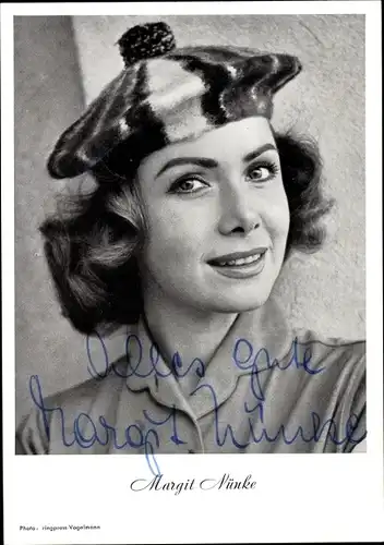 Ak Schauspielerin Margit Nünke, Portrait, Autogramm