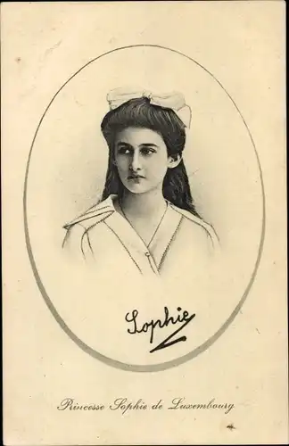 Ak Prinzessin Sophie von Luxemburg, Portrait