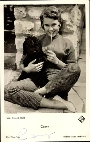 Ak Schauspielerin und Sängerin Conny Froboess, Portrait, Autogramm, Pudel
