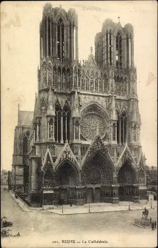 Ak Reims Marne, La Cathedrale