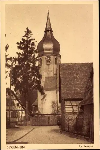 Ak Sessenheim Sesenheim Elsass Bas Rhin, Le Temple