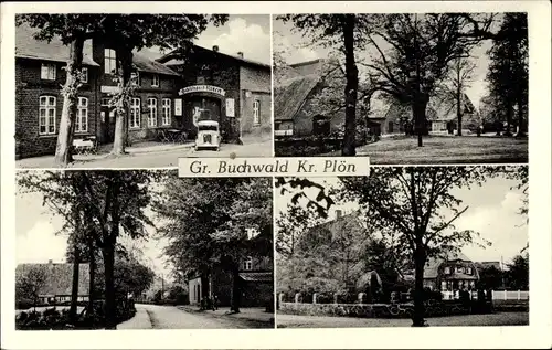 Ak Groß Buchwald in Holstein, Gasthaus, Straßenpartie