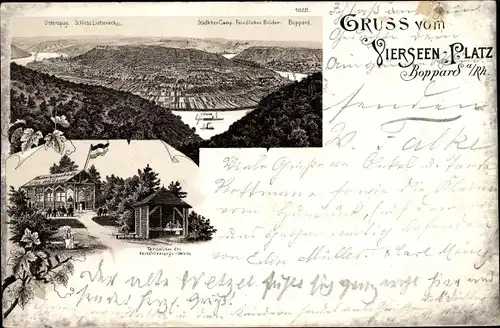 Litho Boppard am Rhein, Vierseenplatz, Panorama