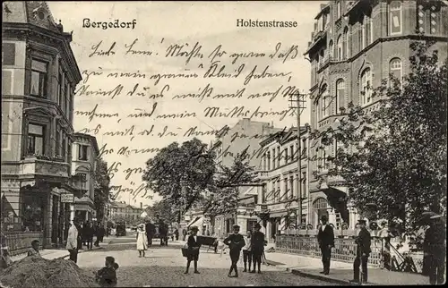 Ak Hamburg Bergedorf, Holstenstraße, Passanten