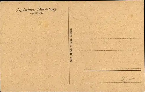 Ak Moritzburg in Sachsen, Jagdschloss Moritzburg, Speisesaal, Innenansicht