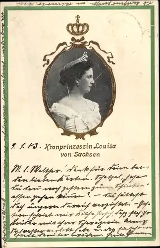 Passepartout Ak Prinzessin Luise von Österreich Toskana, Portrait