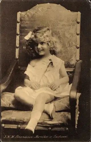 Ak Prinzessin Anna Monika Pia von Sachsen, Kleinkind, Sessel