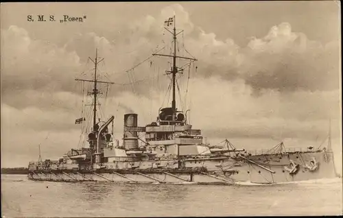 Ak Deutsches Kriegsschiff, SMS Posen, Kaiserliche Marine