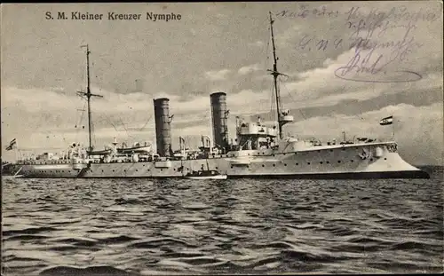 Ak Deutsches Kriegsschiff SMS Nymphe, Kleiner Kreuzer, Kaiserliche Marine