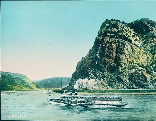 Chromo Foto Sankt Goarshausen am Rhein, Loreley, Rheindampfer