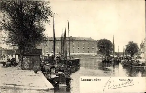 Ak Leeuwarden Friesland Niederlande, Nieuwe Kade