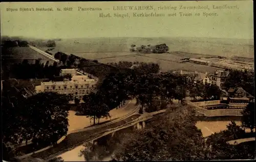 Ak Leeuwarden Friesland Niederlande, richting Zwemschool, Landbuurt, Harl. Singel, Kerkhofslaan