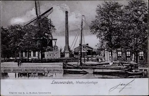 Ak Leeuwarden Friesland Niederlande, Westerplantage, Molen