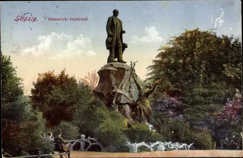 Ak Leipzig in Sachsen, Bismarck-Denkmal