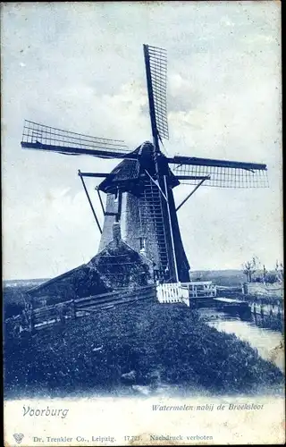 Ak Voorburg Südholland, Watermolen naby de Broeksloot