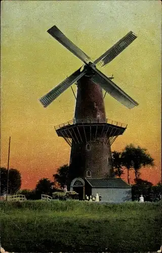 Ak Wateringen Südholland, Molen Windlust, Windmühle