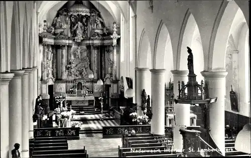 Ak Nederweert Limburg Niederlande, St. Lambertuskerk, Interieur