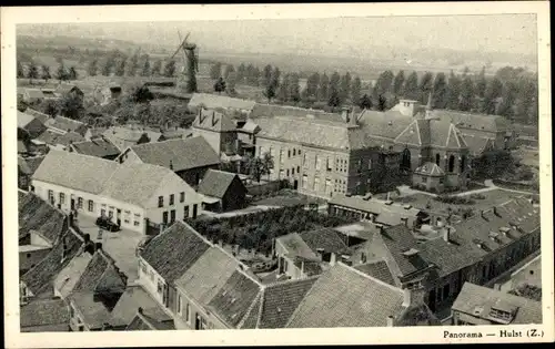 Ak Hulst Zeeland Niederlande, Panorama, Windmühle