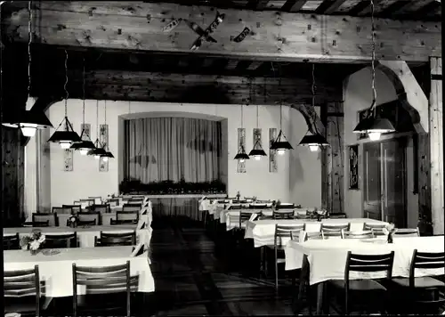 Ak Bermsgrün Schwarzenberg im Erzgebirge, Arbeiterheim, Saal