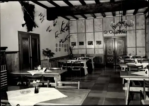 Ak Bermsgrün Schwarzenberg im Erzgebirge, Arbeiterheim, Speisesaal