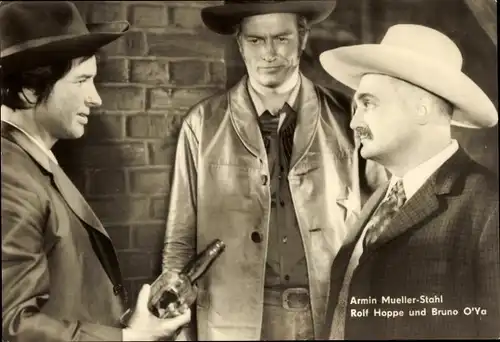 Ak Schauspieler Armin Mueller Stahl, Rolf Hoppe, Bruno O'Ya, Tödlicher Irrtum, DEFA