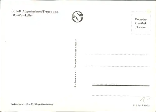 Ak Augustusburg im Erzgebirge, Schloss, HO Weinkeller
