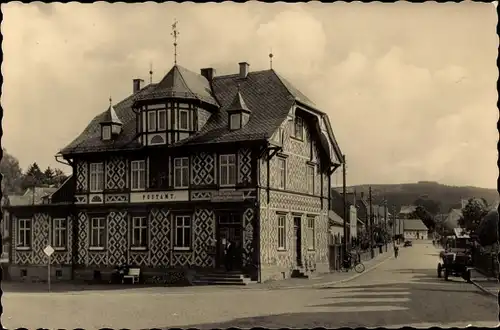 Ak Tambach Dietharz in Thüringen, Postamt und Karl-Marx-Straße