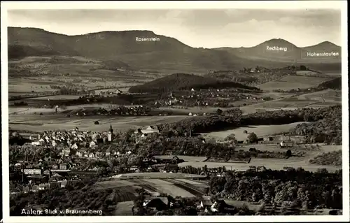 Ak Aalen im Ostalbkreis Württemberg, Blick v. Braunenberg