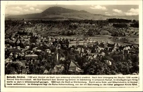 Ak Schwäbisch Gmünd in Württemberg, Panorama vom Ort