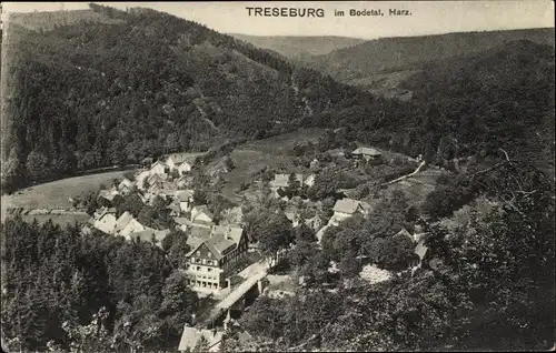 Ak Treseburg Thale im Harz, Blick ins Bodetal