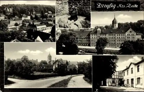 Ak Droyßig im Burgenlandkreis, Ortsansichten, Verwaltungsgebäude, Bär