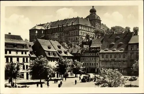 Ak Weißenfels, Markt mit Schloss, Apotheke