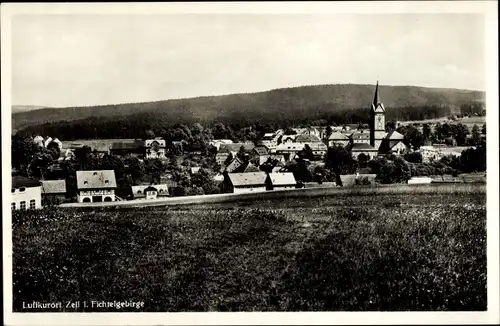 Ak Zell im Fichtelgebirge, Panorama, Gasthof zur Saalequelle