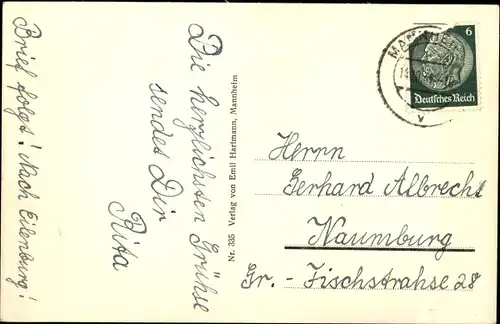 Ak Mannheim in Baden, Friedrichsplatz, Springbrunnen