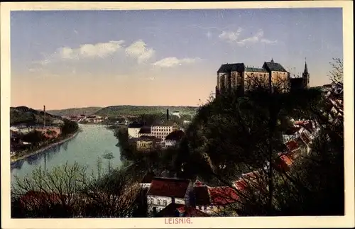 Ak Leisnig an der Freiburger Mulde, Panorama, Burg Mildenstein