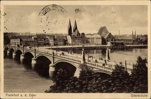 Ak Frankfurt an der Oder, Oderbrücke