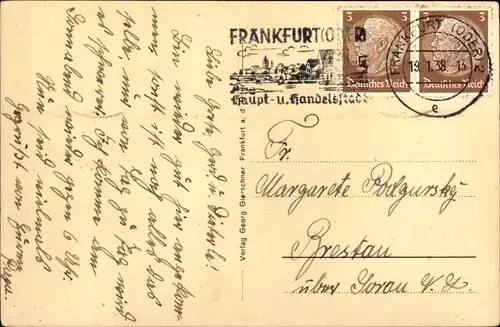 Ak Frankfurt an der Oder, Oderbrücke