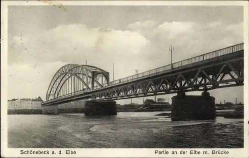 Ak Schönebeck an der Elbe, Brücke