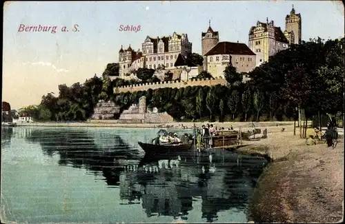 Ak Bernburg an der Saale, Schloss, Anleger