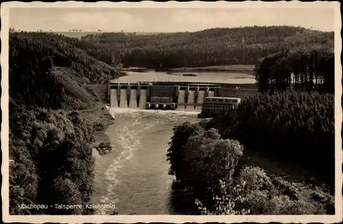 Ak Kriebstein Sachsen, Zschopau Talsperre, Waldhaus Lauenhain bei Mittweida