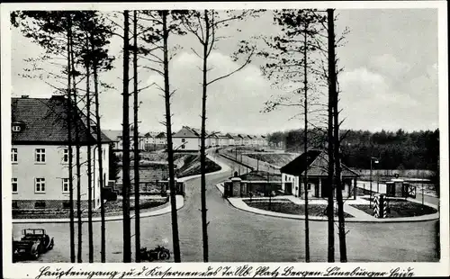 Ak Bergen in der Lüneburger Heide, Truppenübungsplatz, Haupteingang zu Kaserne